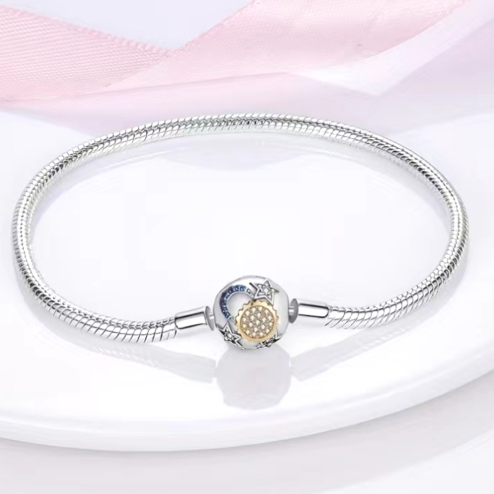 Charm bracelet Sun Moon Stars perfect for adding your own pandora-style charms